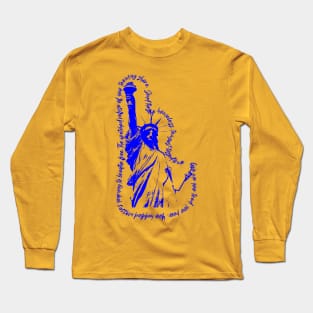 Statue of Liberty in Blue - Graphic Long Sleeve T-Shirt